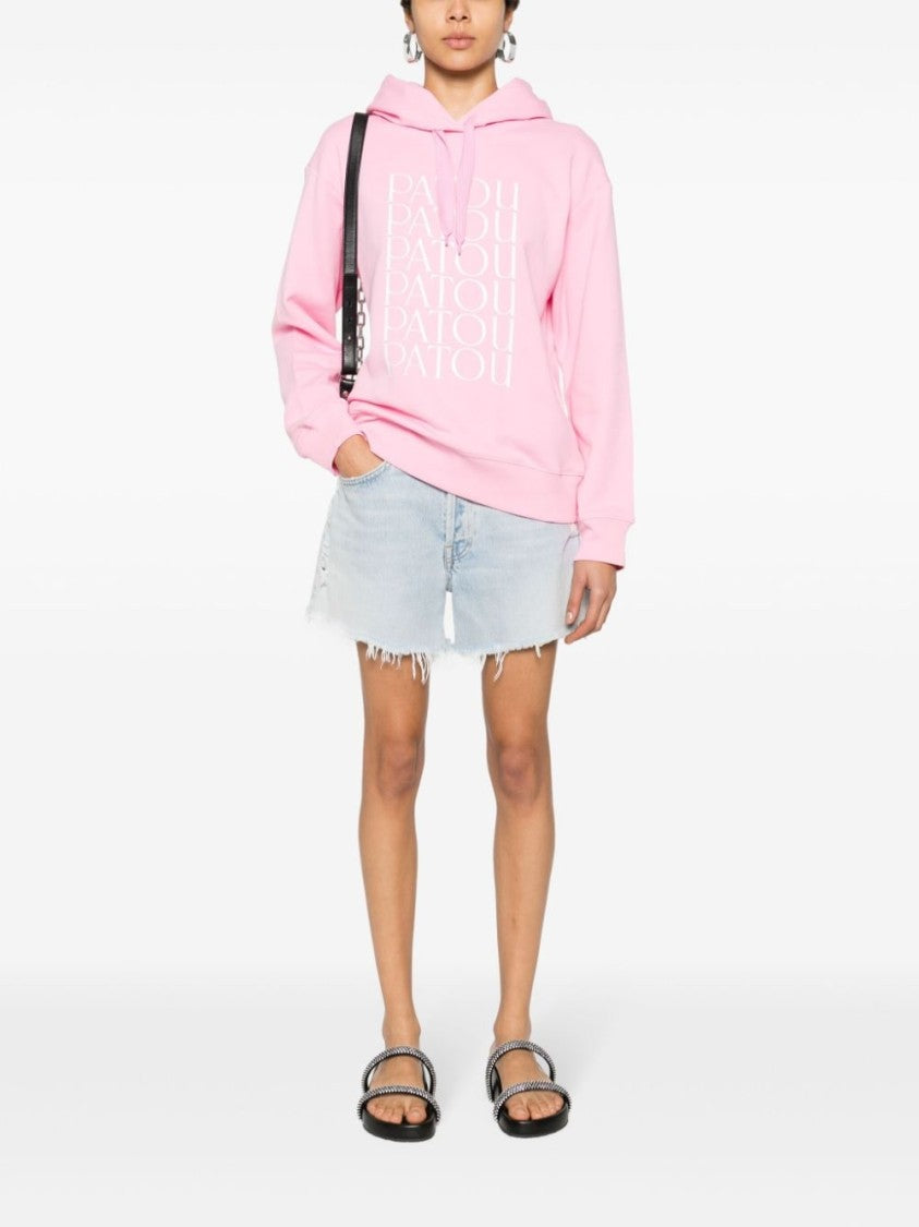 Patou Rose Pink Cotton Jersey Hoodie
