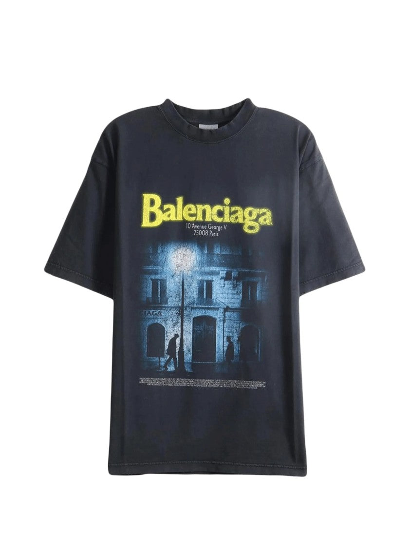 Balenciaga Relaxed Fit Printed Black T-Shirt With Urban Graphic