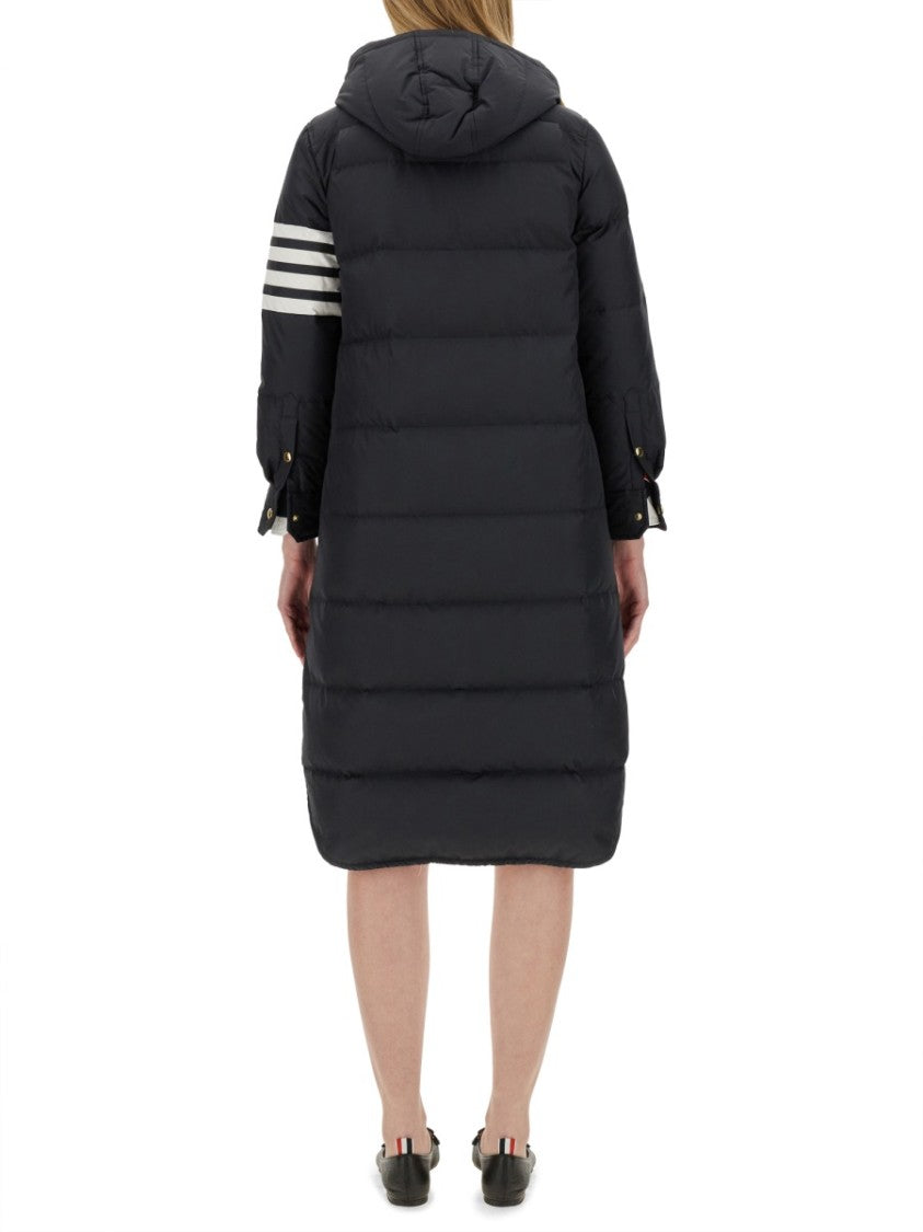 Thom Browne Quilted Long Puffer Jacket With Hood