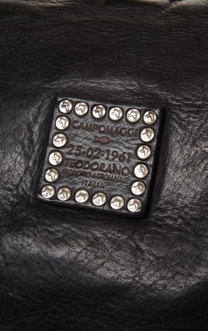 Campomaggi Crossbody Bag With Hammered Leather And Stud Details