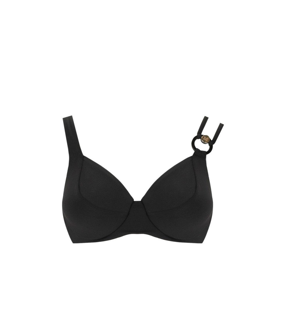 Max Mara Beachwear Adina C Cup Bra Black Bikini Top
