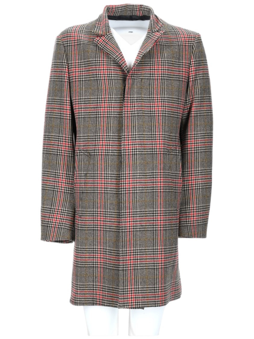 Brian Dales Mid-Length Plaid Coat With Structured Collar And Tailored Fit