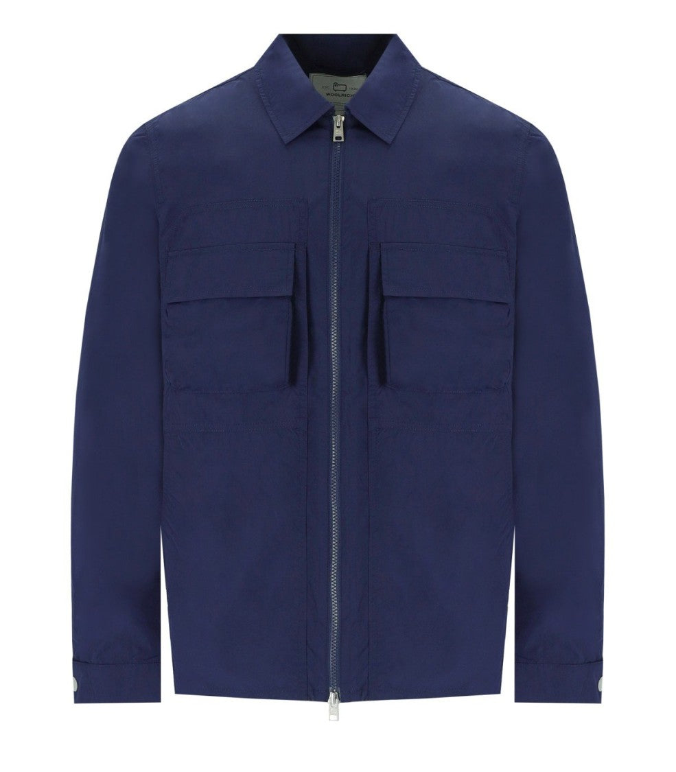 Woolrich Crinkle Blue Shirt-Style Jacket