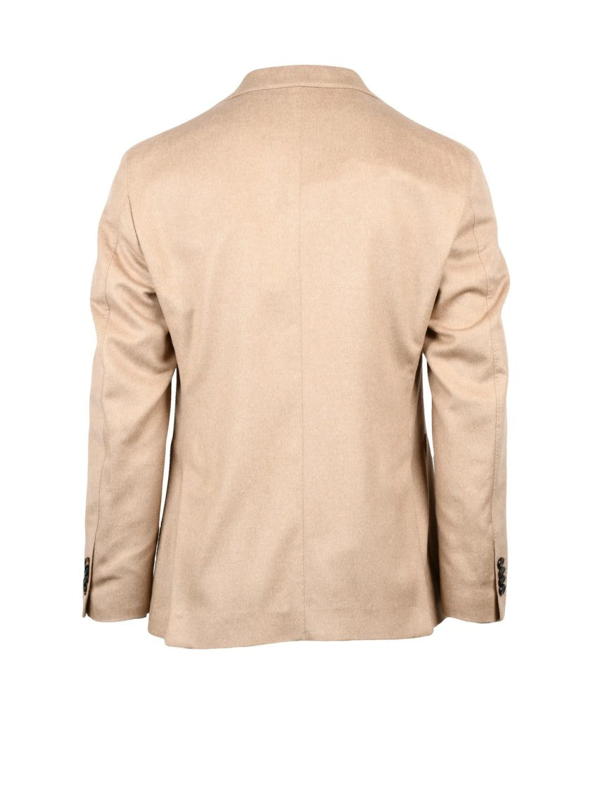 Luigi Bianchi Round Silk-Cashmere Jacket With Button Closure And Notch Lapel