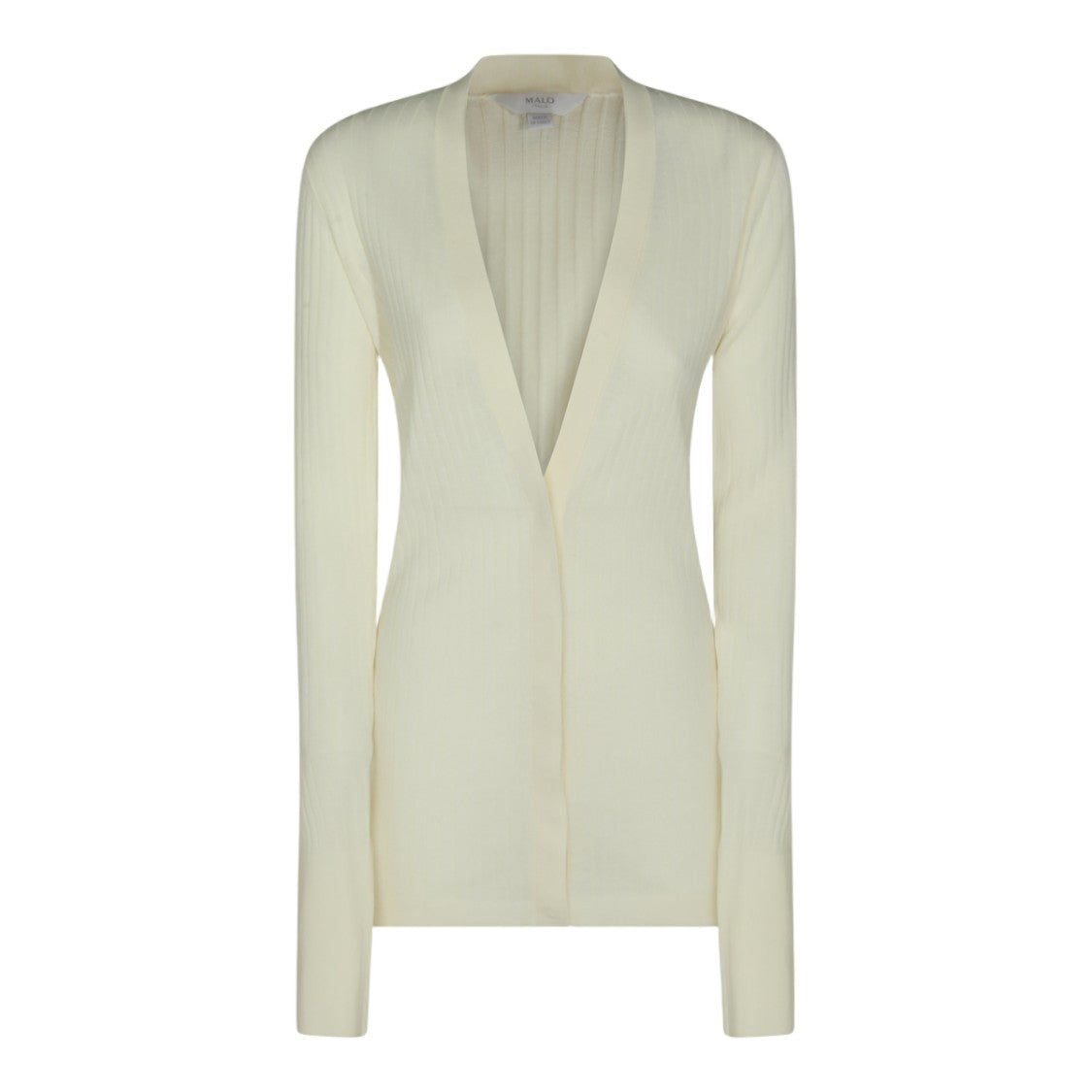 Malo Ribbed Knit Sweater With Deep V-Neckline And Minimalist Design