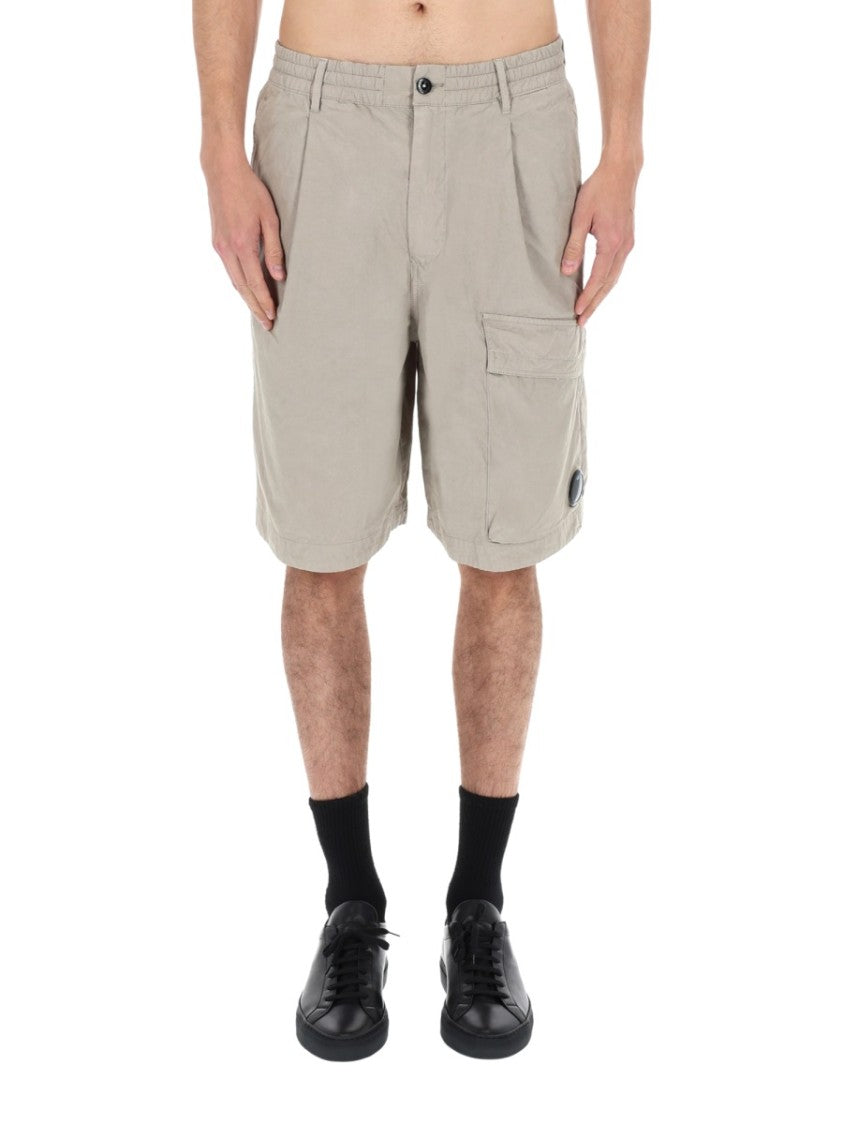 C.P. Company Neutrals Elastic Waistband Cargo Shorts