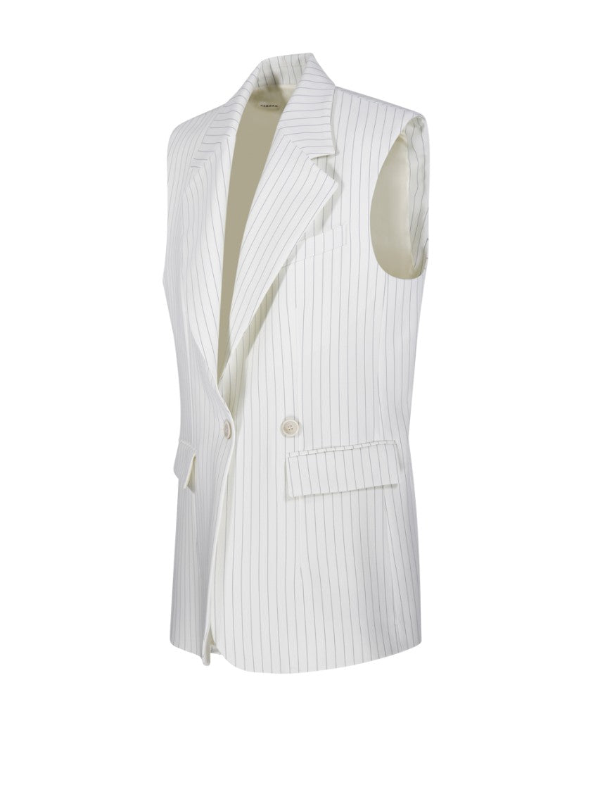 Parosh Sleeveless Double-Breasted Over Jacket