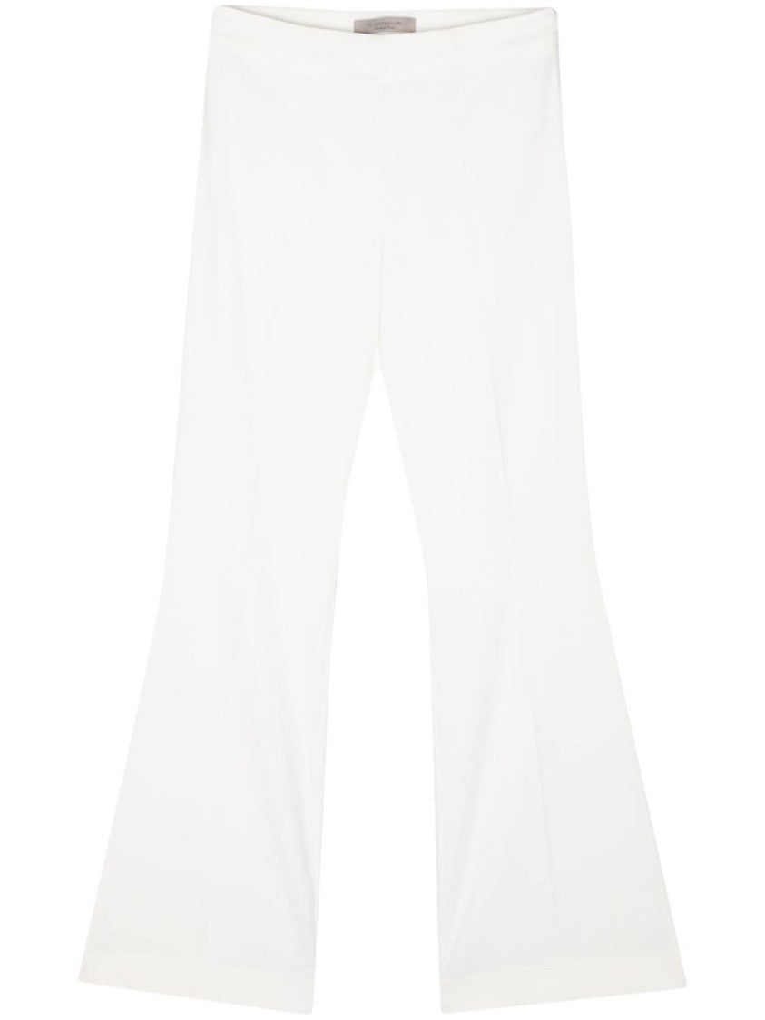 Dexterior Flared Crêpe Trousers With Medium Rise And Hidden Zip Closure