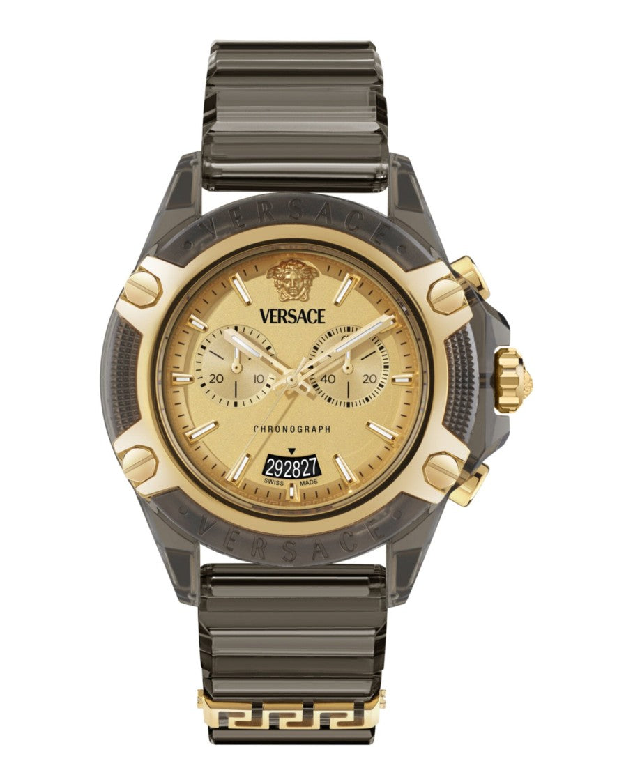 Versace Icon Active Chronograph Watch With Transparent Black Case