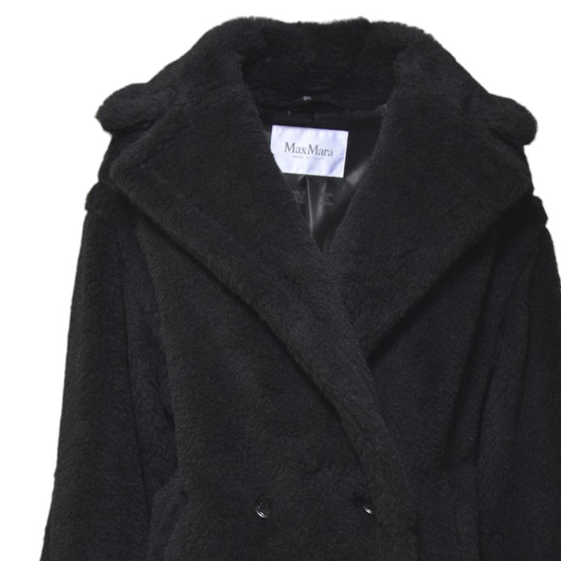 Max Mara Short Double-Breasted Teddy Coat In Alpaca