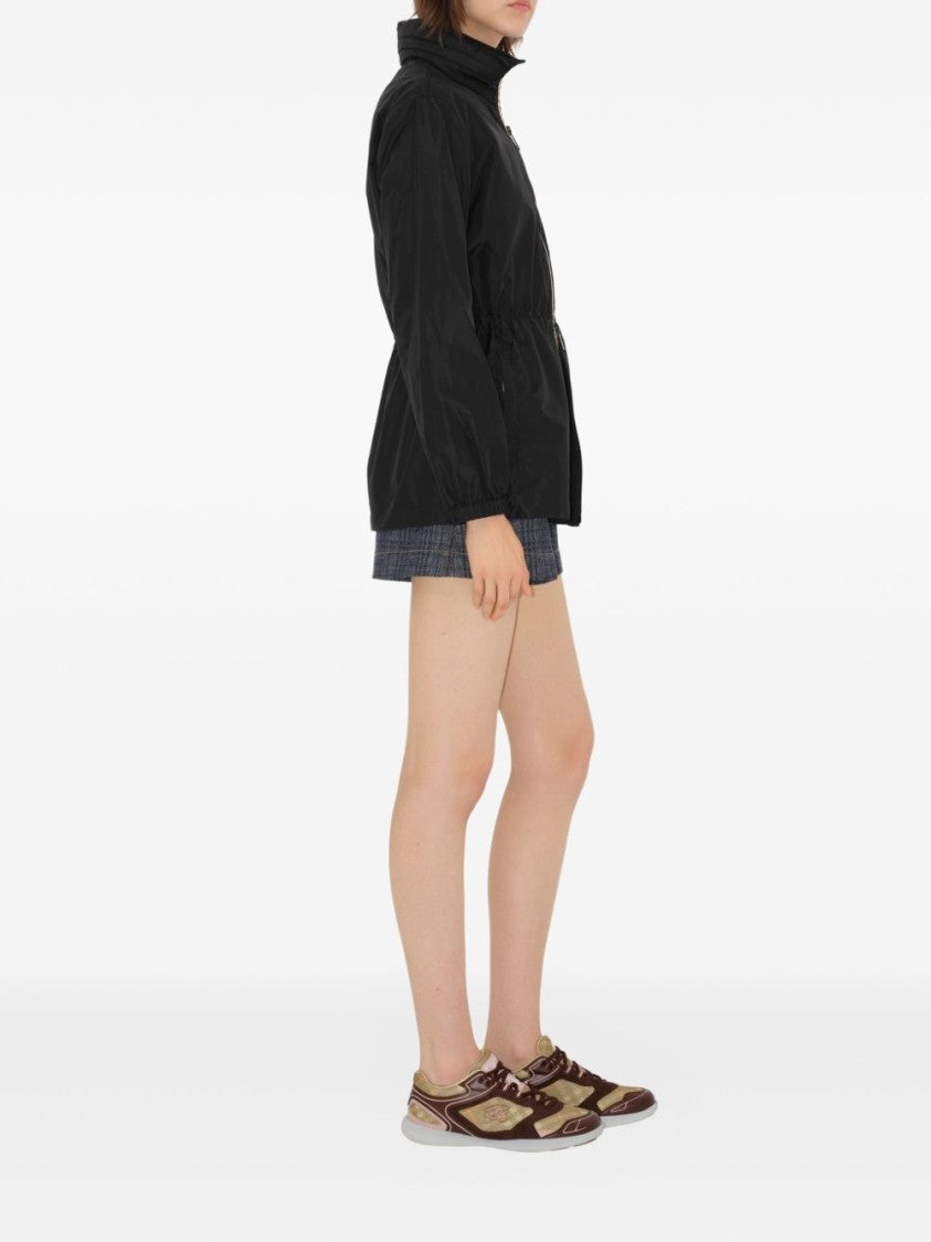 Burberry Short Checker-Tape Nylon Parka