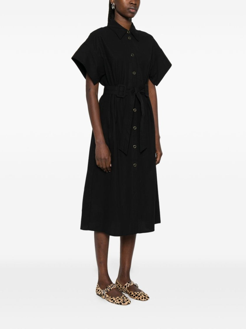 Pinko Black Cotton Buttoned Day Dress