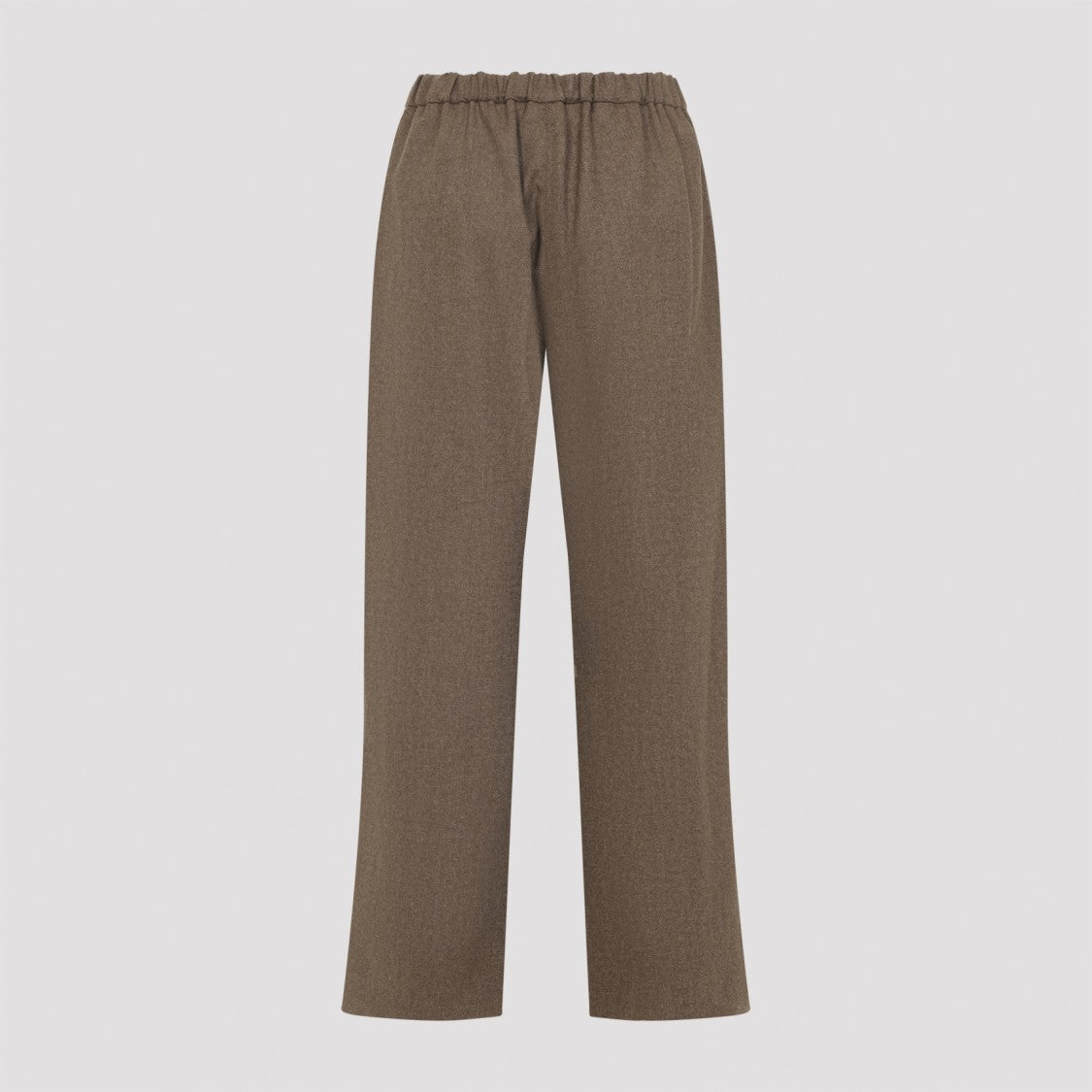 Max Mara Brown Straight-Leg Trousers With Drawstring Waist