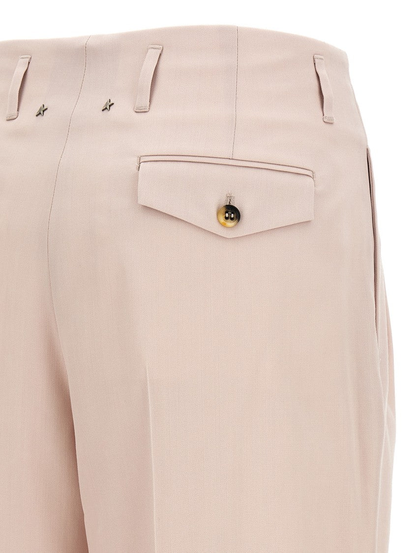 Golden Goose Wide-Leg Wool Pants With Pleats And Pockets
