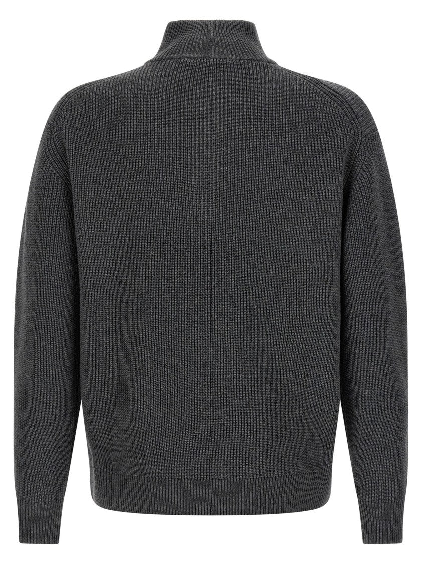 J. W. Anderson Half-Zip Knit Sweater With Horn-Effect Zipper