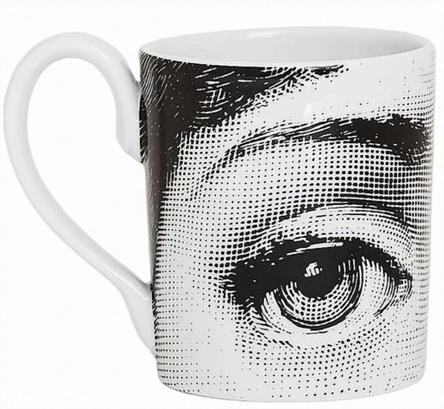 Fornasetti Occhi Cup Hand Decorated Porcelain Mug