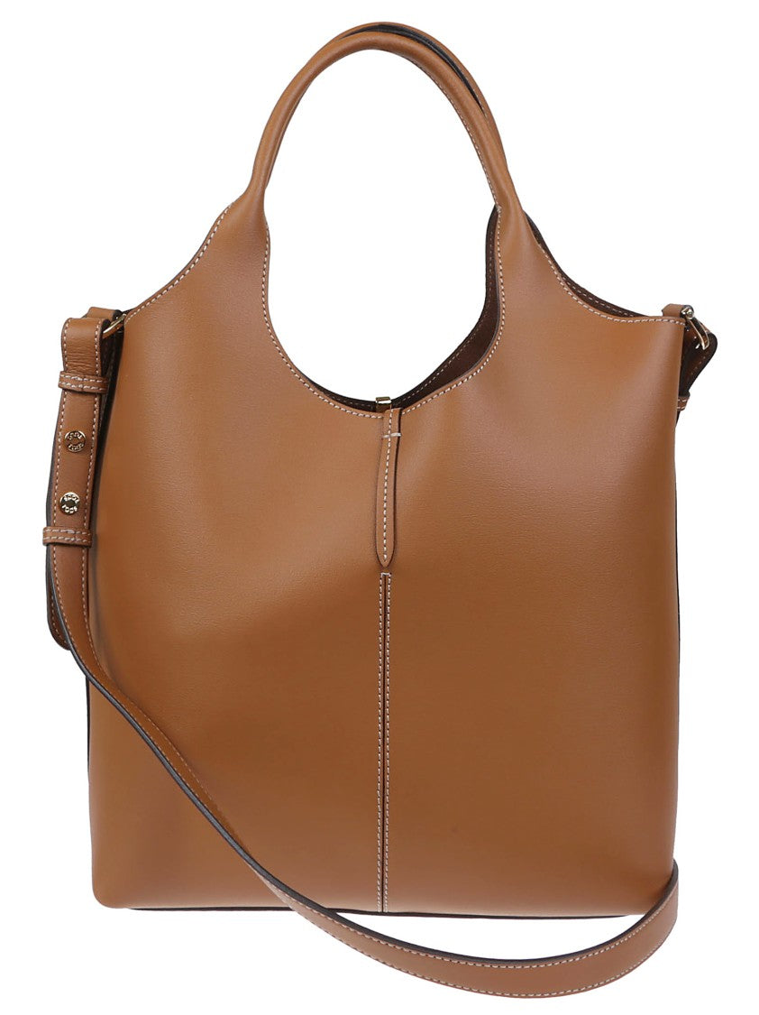 Tod's Brown Leather Handbag With Dual Handles