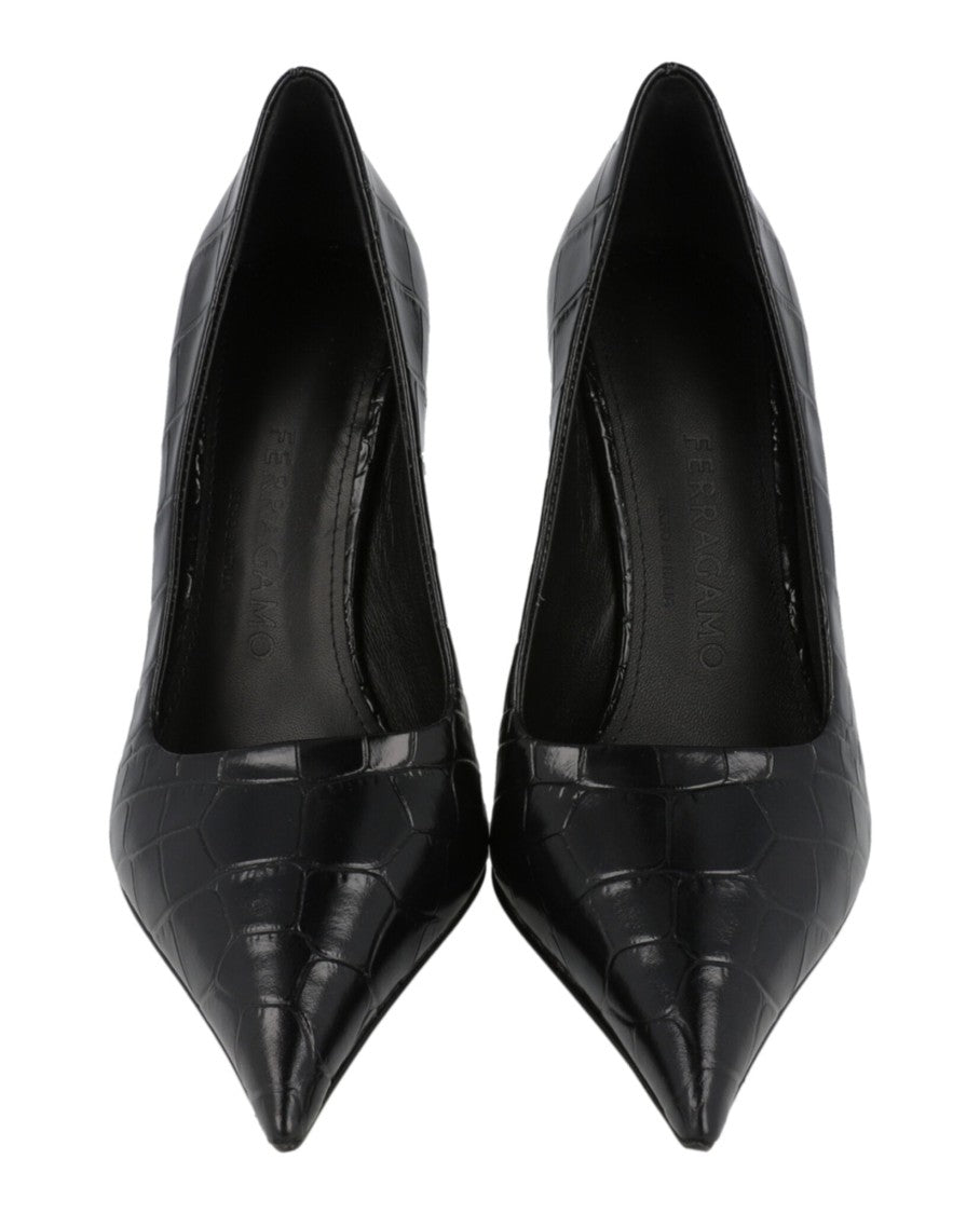 Ferragamo Eva Crocodile Leather Pumps