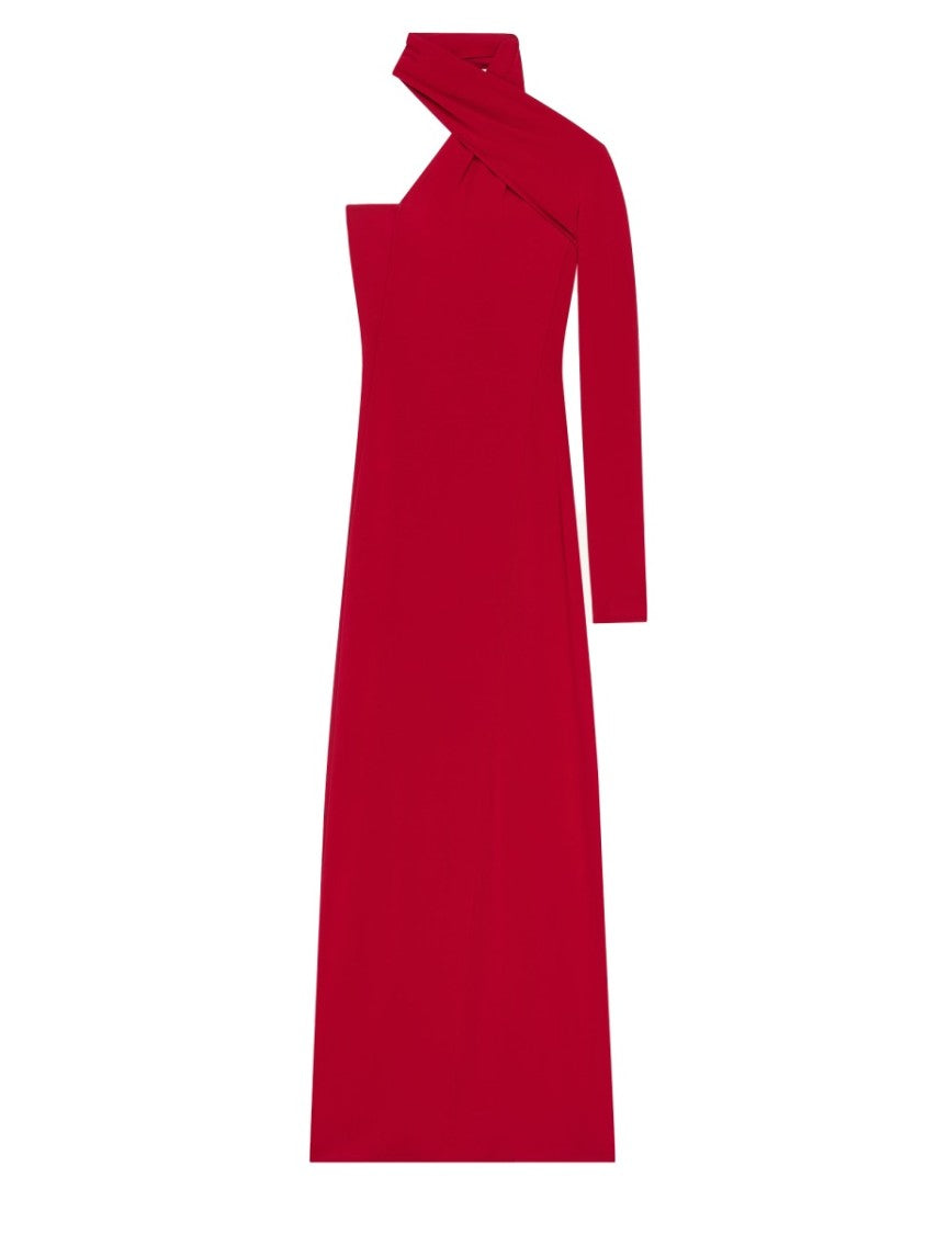 Courrèges Neutrals Draped One Shoulder Dress