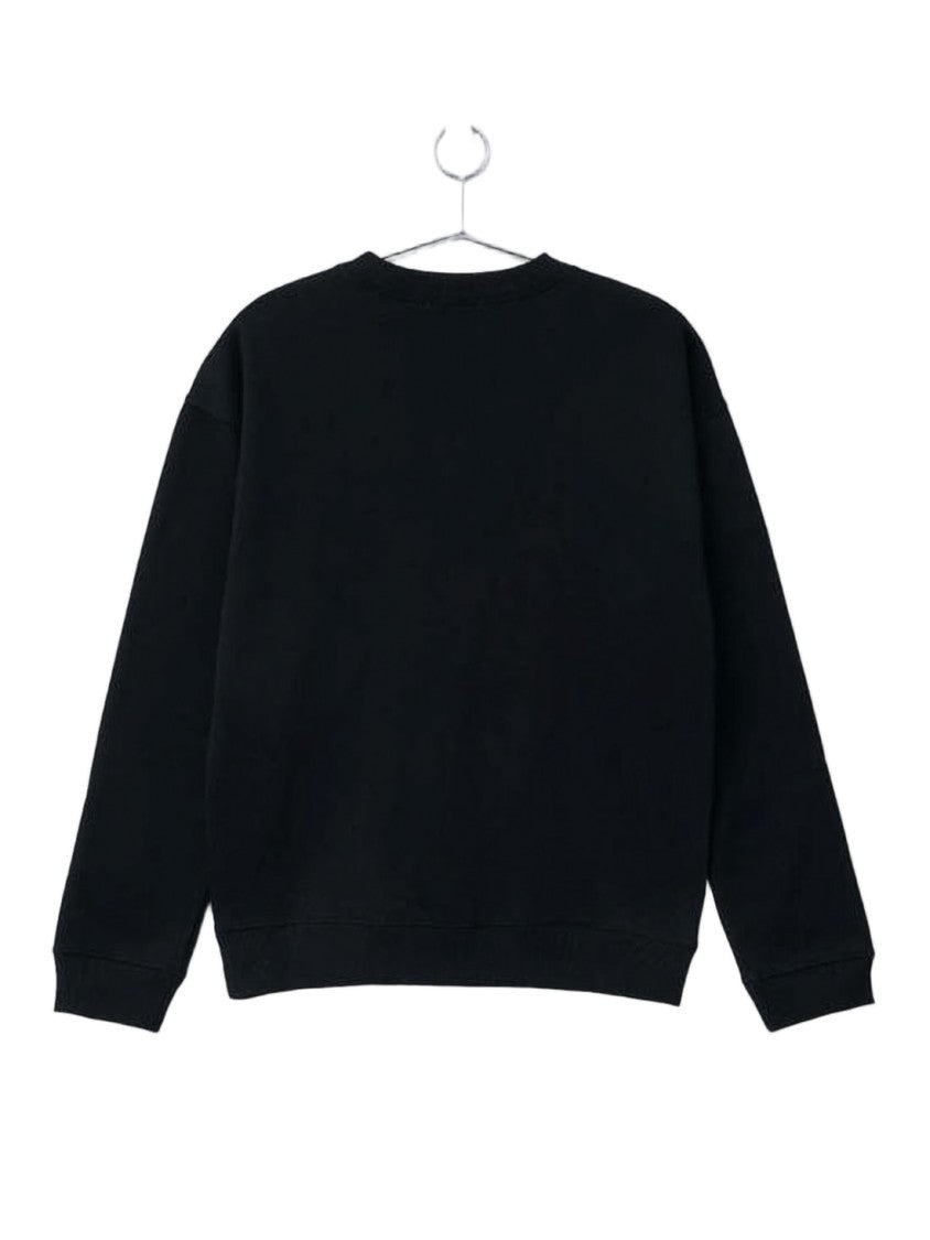 Sandy Liang Long-Sleeve Black Sweatshirt With Decorative Bow Graphic