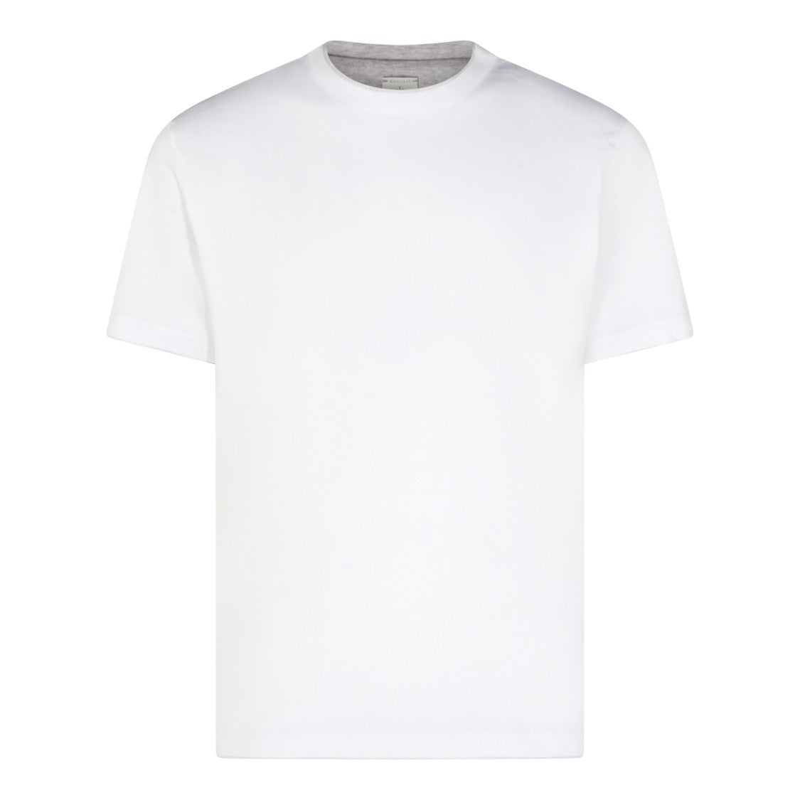 Eleventy Plain White T-Shirt With Crew Neckline And Short Sleeves