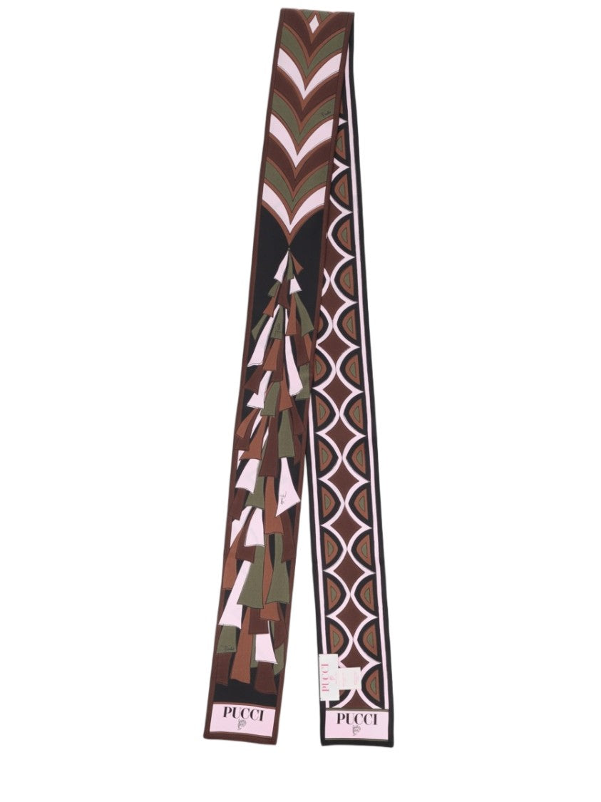 Pucci Brown Geometric Silk Foulard