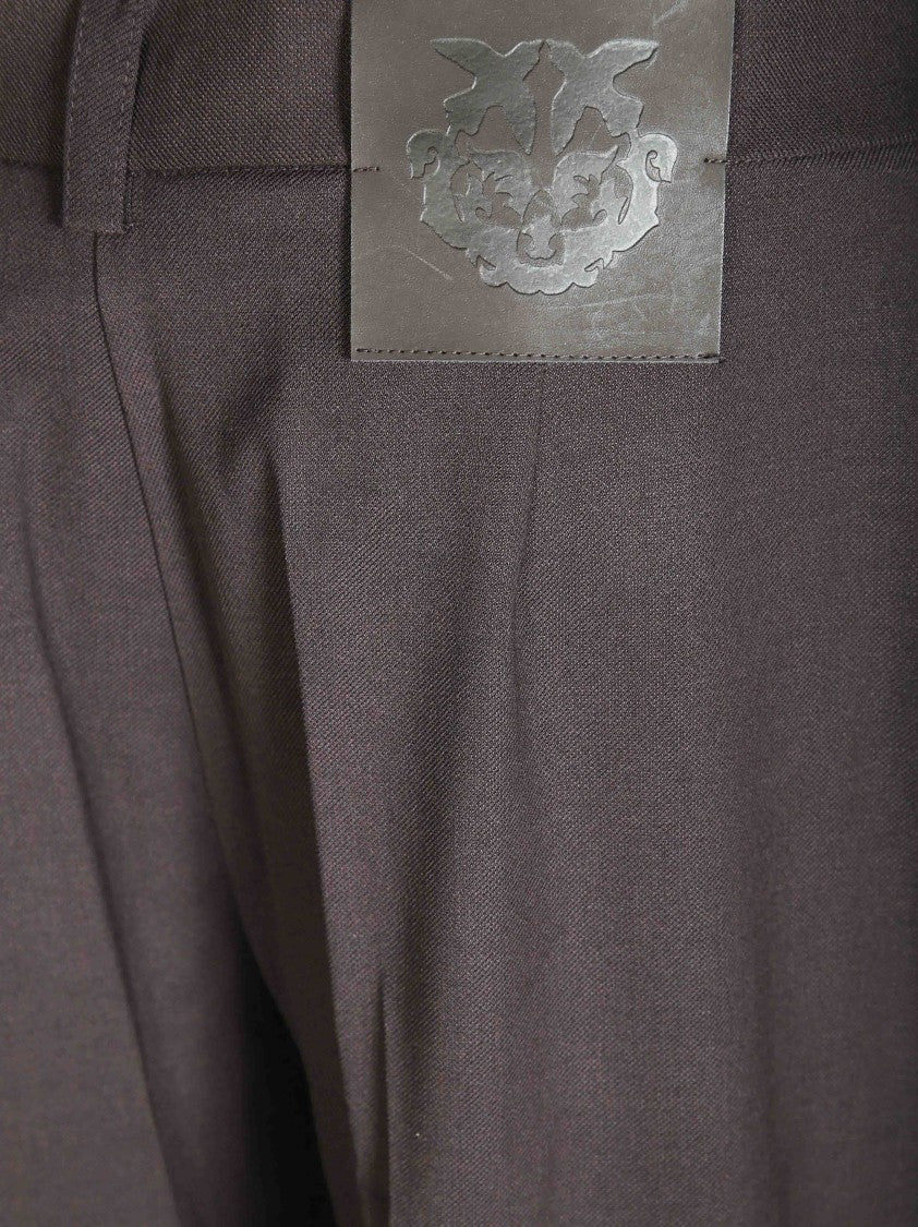 Pinko Balbino Diagonale Embossed Mid-Rise Trousers