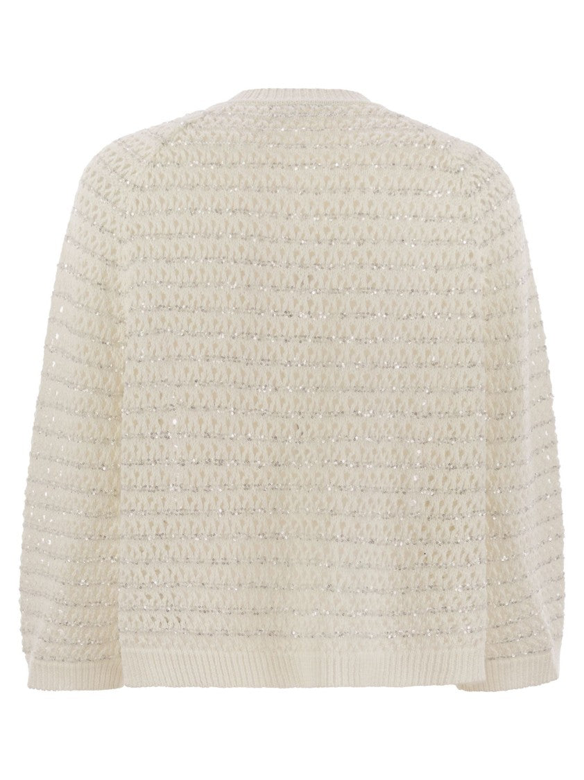 Fabiana Filippi Cotton Open Cardigan With Sequins