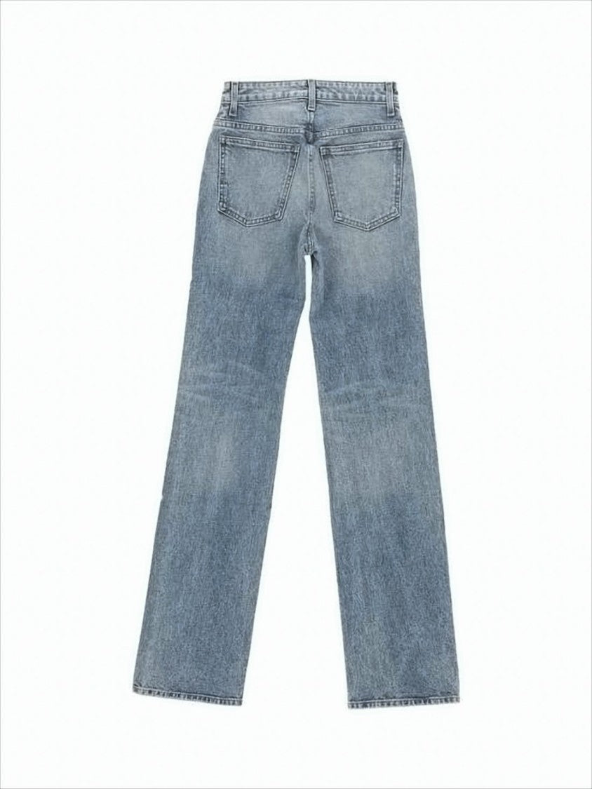 Khaite Straight-Leg Denim Pants With Mid-Rise Waist