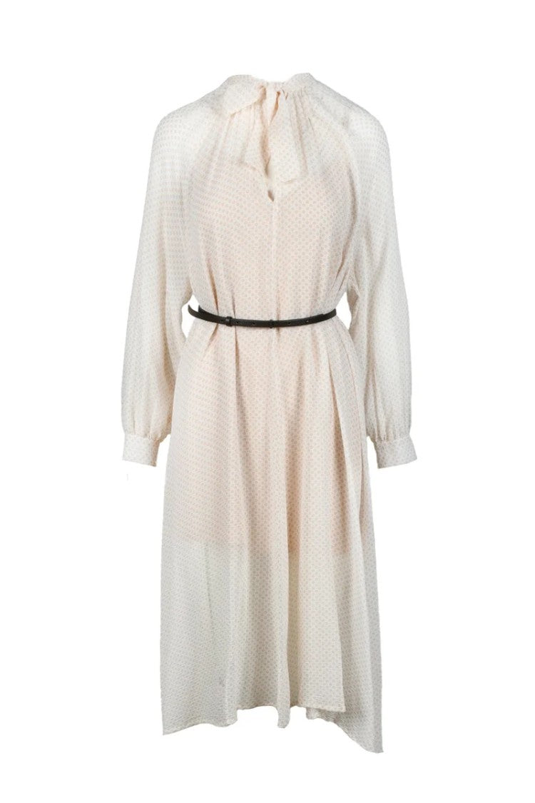 Fabiana Filippi Silk Chiffon Dress - White/Beige