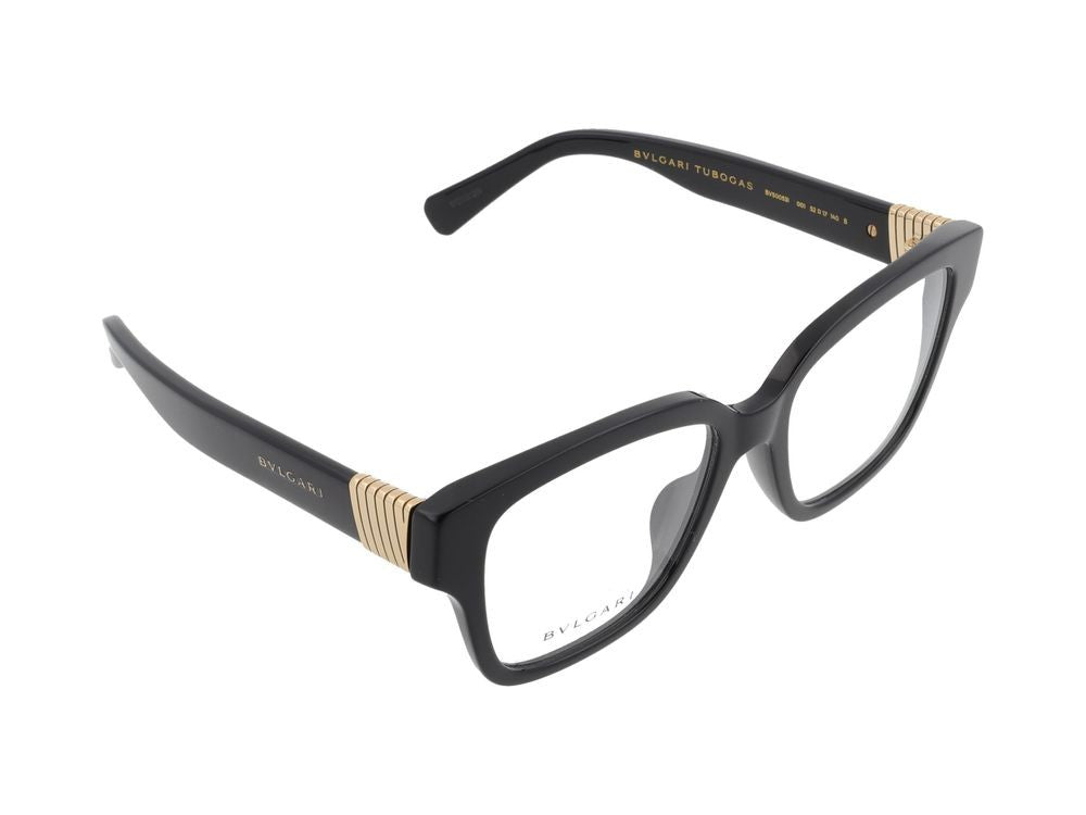 Bulgari Oversized Square Frame Gold Accent Eyeglasses