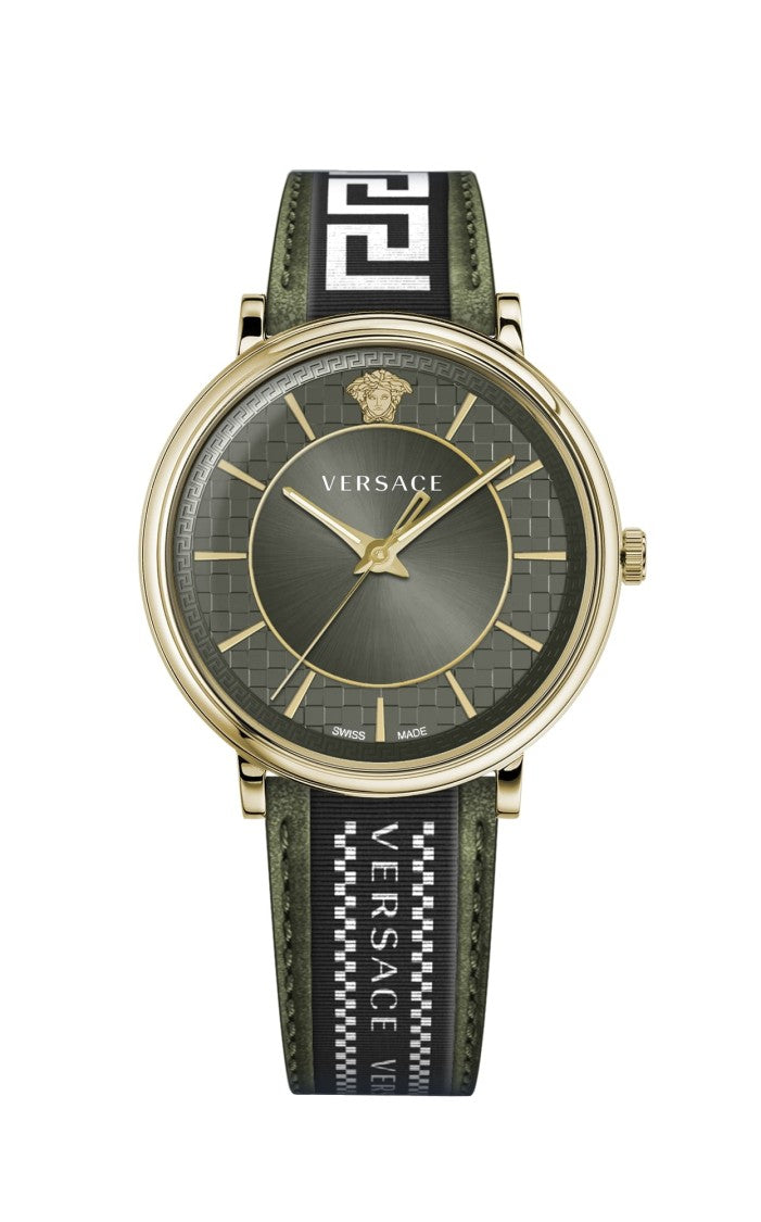 Versace V-Circle Greca Edition Quartz Watch With Green Dial
