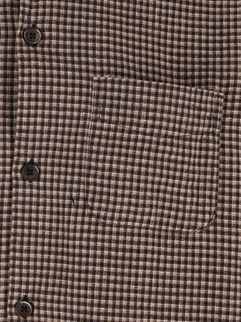 Our Legacy "Heusen" Checked Cotton Shirt – Brown