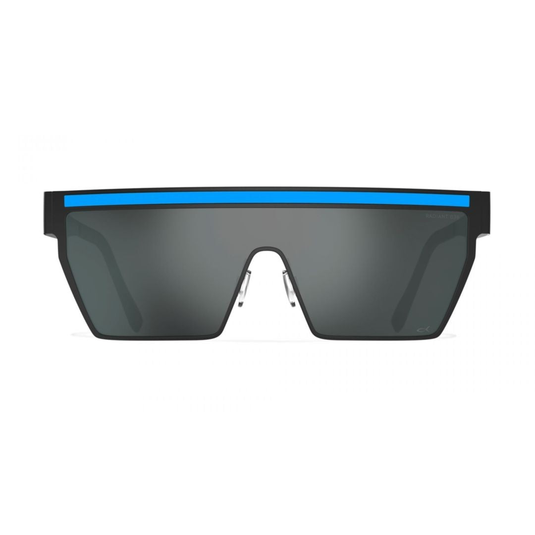 Blackfin Bf980 Highlighter 01 Bold Rectangular Shield Sunglasses With Modern Blue Accents