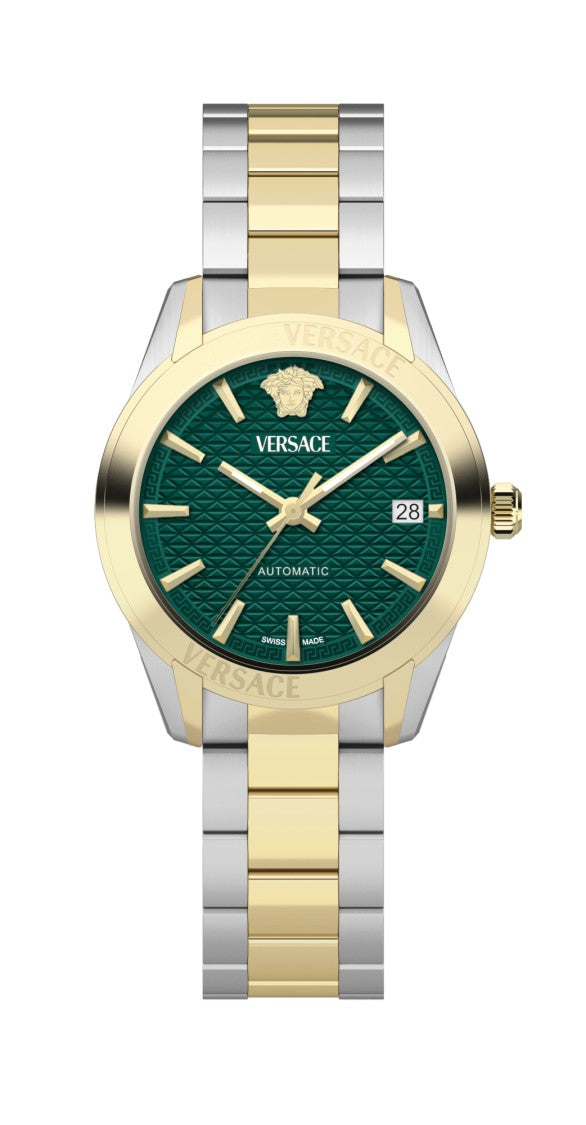 Versace Greca Classic Automatic Wristwatch With Two-Tone Bracelet