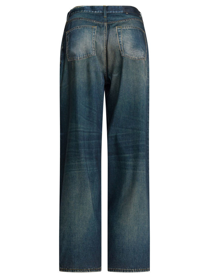 Golden Goose Wide-Leg Denim Jeans With Vintage Distressing