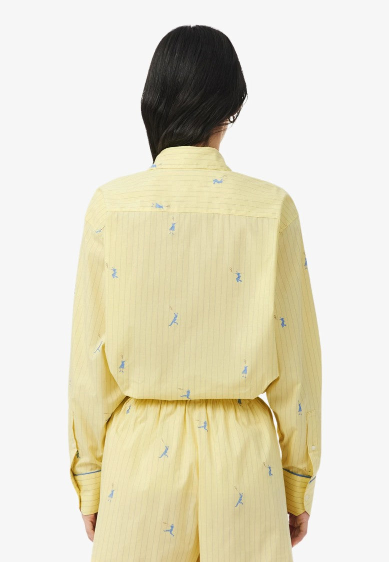 Lacoste Yellow Monogram Jacquard Oversized Shirt