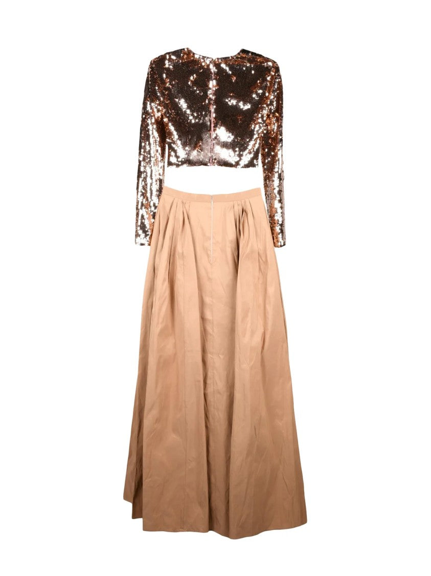 Red Carpet E. Franchi Brown/Bronze Polyamide Women Skirt Set