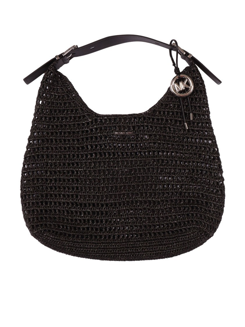 Michael Kors Black Woven Hobo Bag
