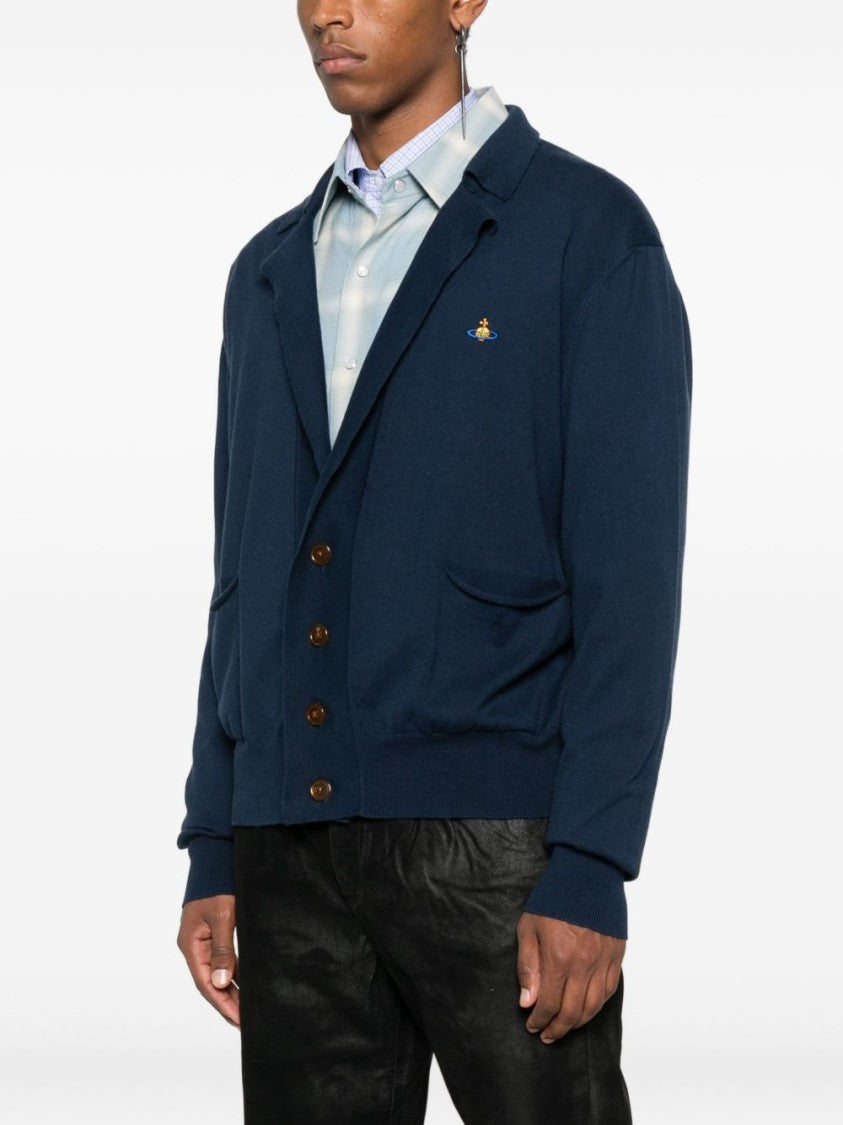 Vivienne Westwood Navy V-Neck Cardigan