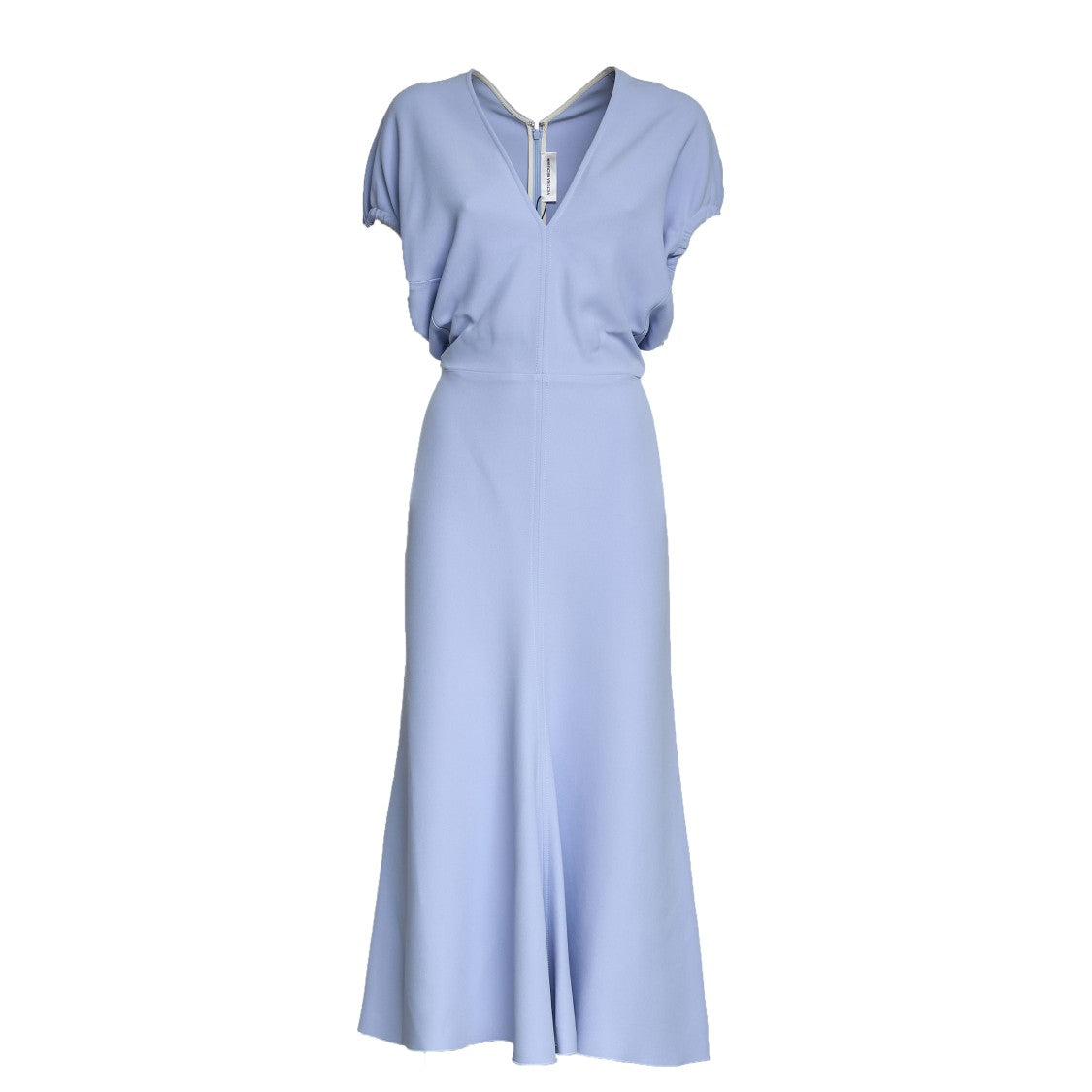 Victoria Beckham Edith V Neck Asymmetric Midi Dress