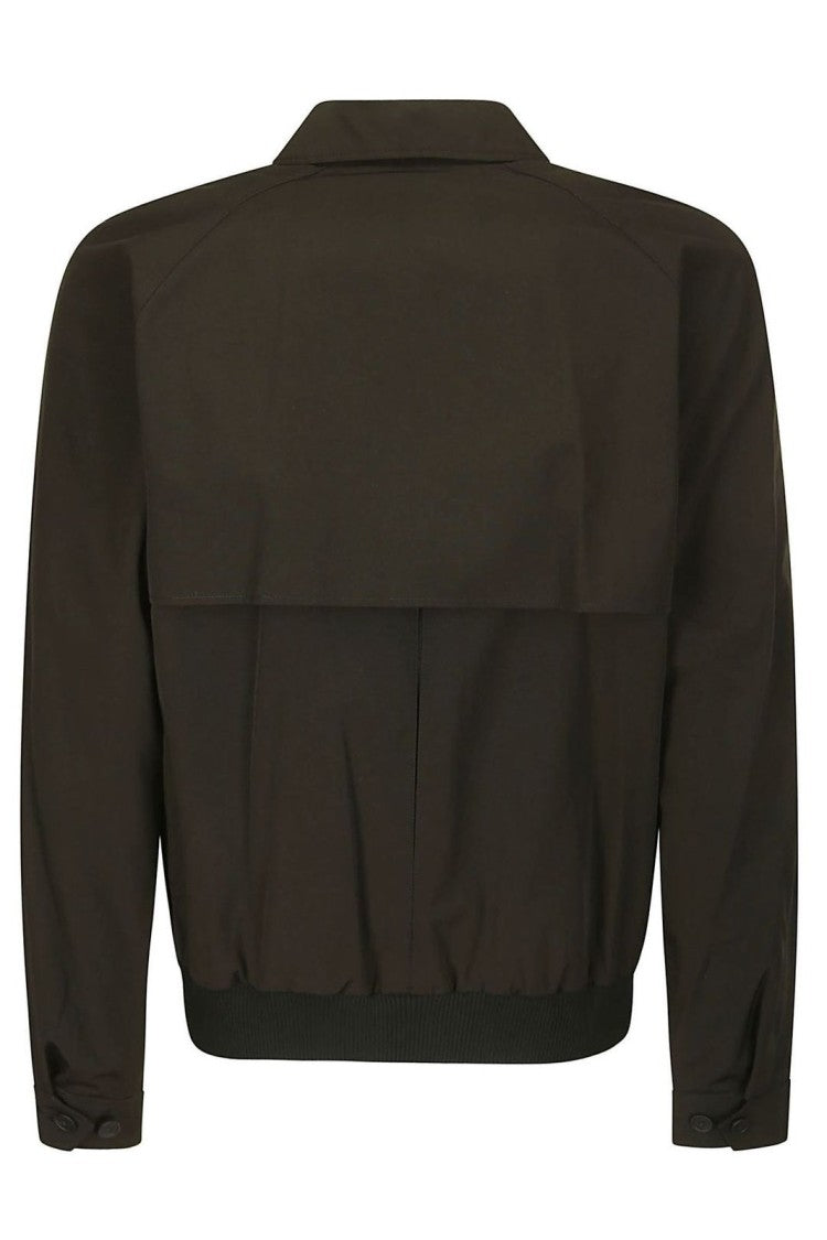 Maison Kitsuné Classic Black Bomber Jacket With Embroidered Logo And Flap Pockets