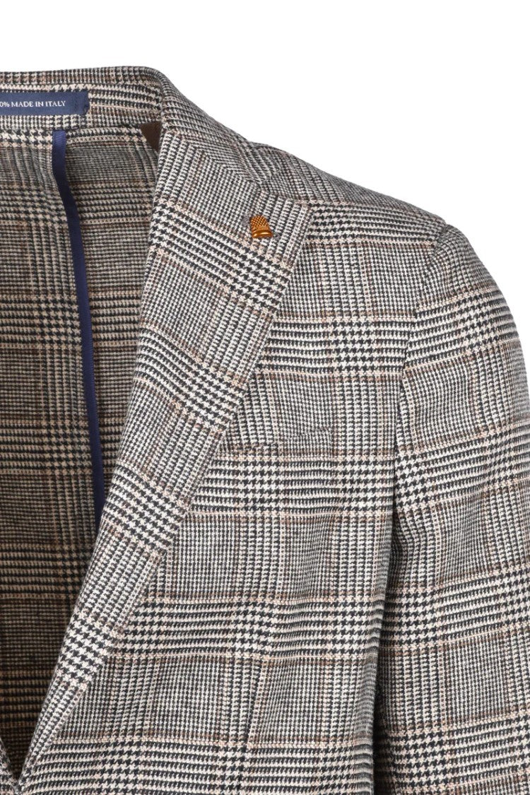 Sartoria Latorre Tailored Checkered Beige Jacket