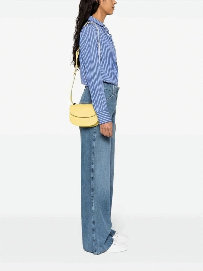 A.P.C. Curved Silhouette Crossbody Bag With Flap Closure