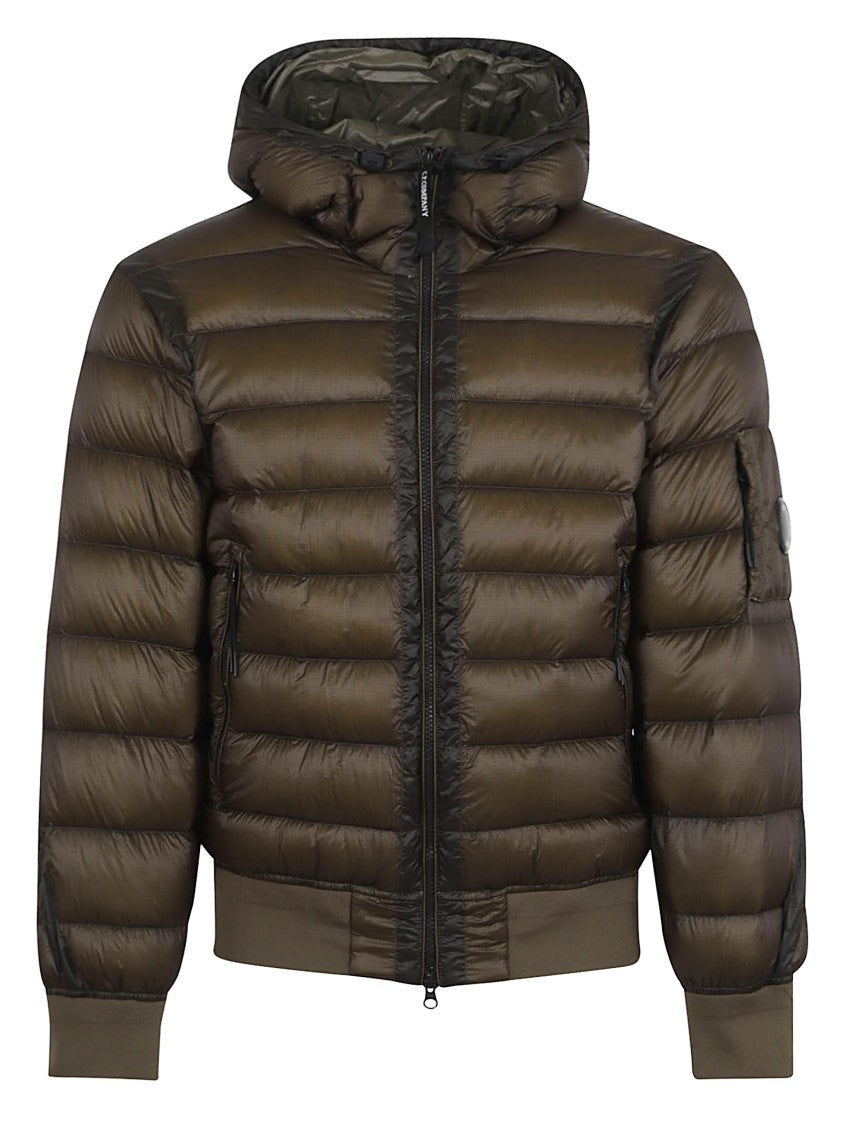 C.P. Company Quilted Padded Green Jacket With High Collar