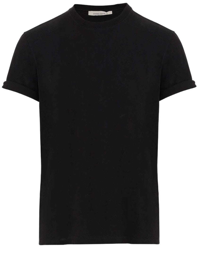 Golden Goose Cotton T-Shirt With Round Neckline And Rolled Cuffs