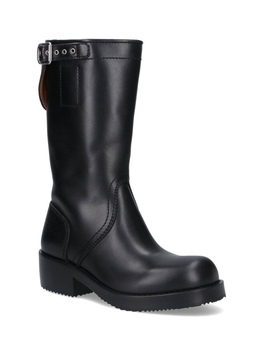 Dries Van Noten Leather Boots – Black