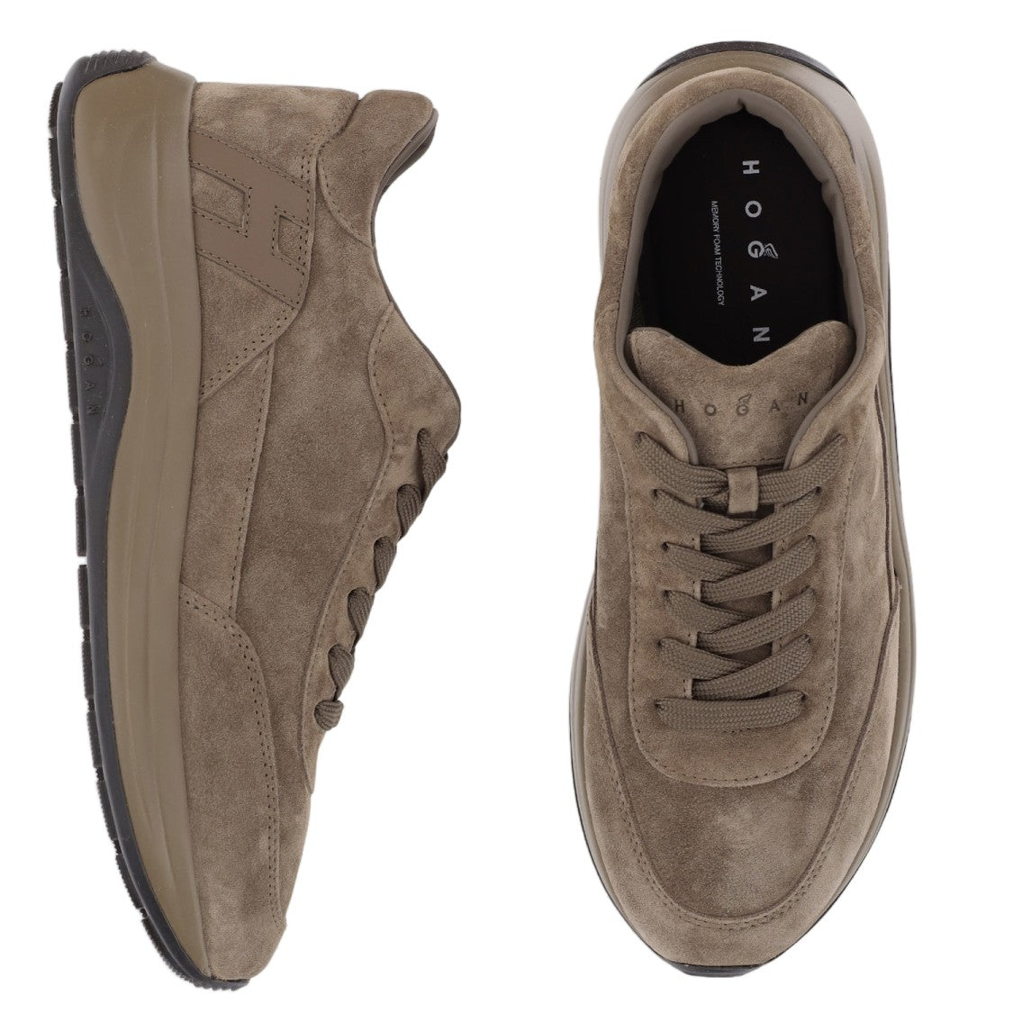Hogan Hi-Light Suede Sneakers With Contrasting Logo Detail