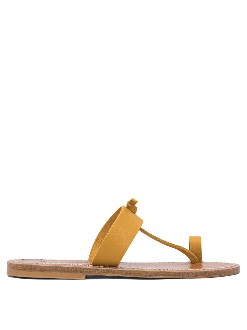 K.Jacques Yellow Leather Minimalist Sandals