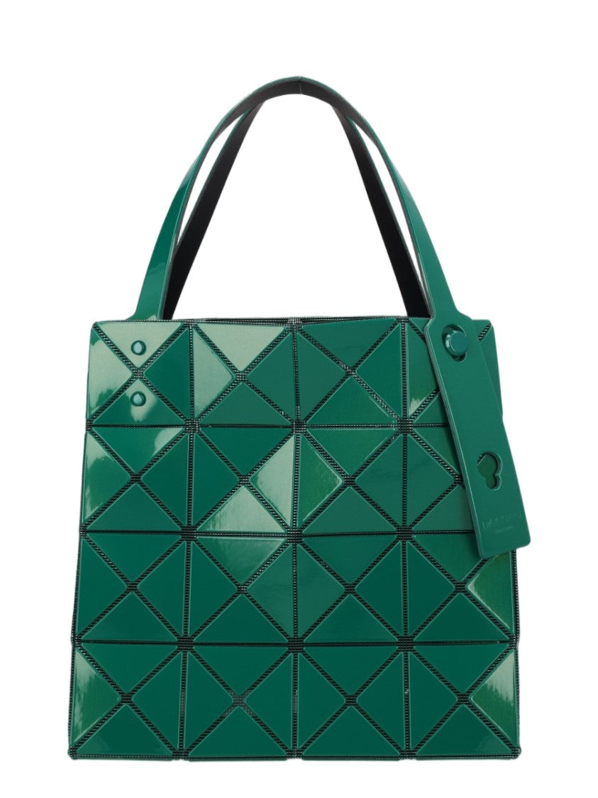 Bao Bao Issey Miyake Green Geometric Glossy Panel Polyester Handbag